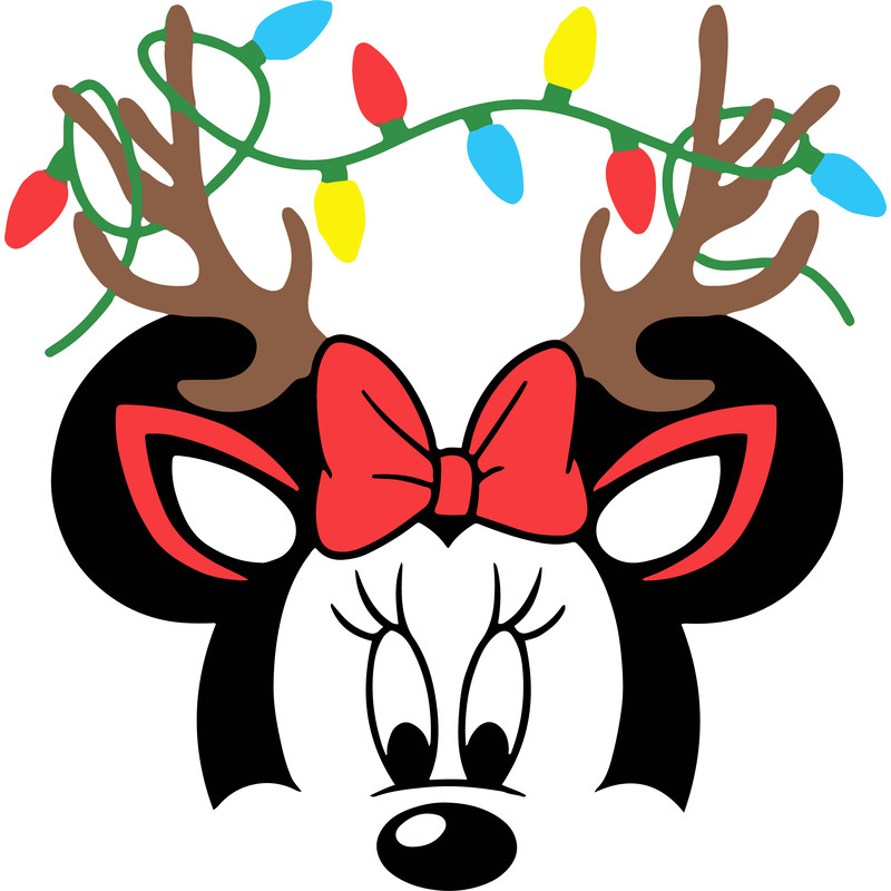 Disney Christmas Svg Reindeer Svg Minnie Mouse Ears Bow Svg Christmas Svg Digital Download 0