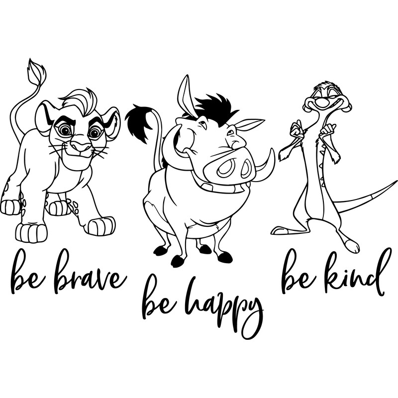 Be Brave Be Happy Be Kind Svg Lion King Svg Disney Svg Wild Trip Svg Animal Kingdom Svg Family Trip 0