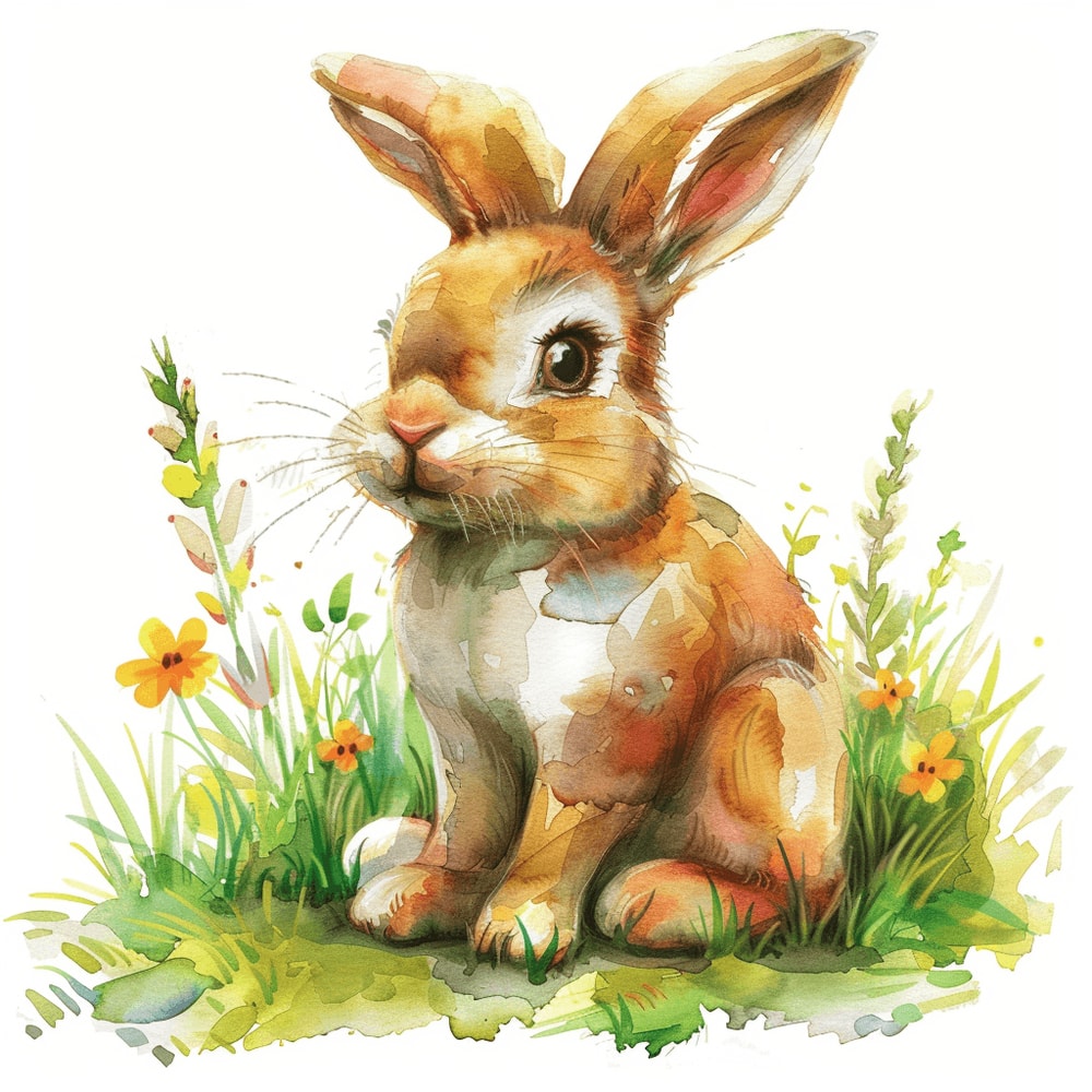 100 Watercolor Easter Rabbit Clipart Png Rabbit Clipart Cute Clipart Bunny 4