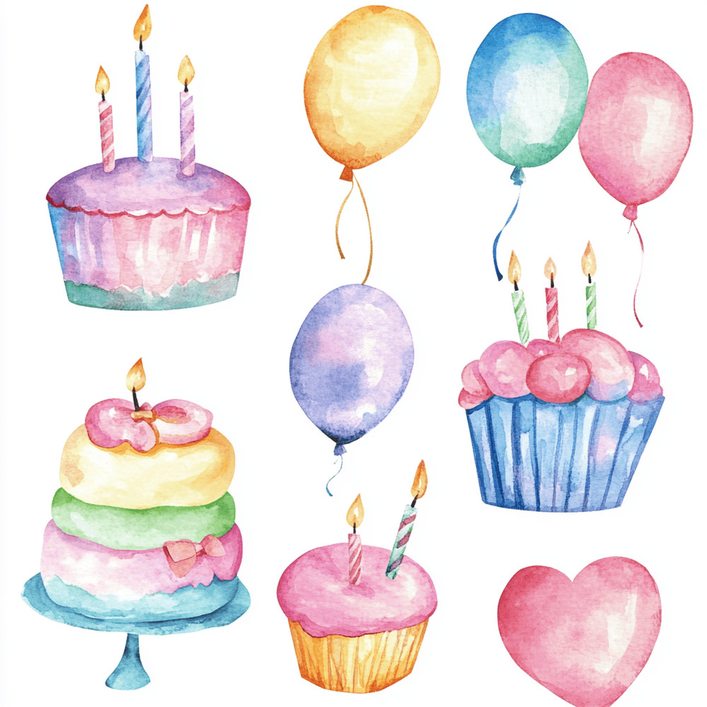100 Birthday Watercolor Celebrate Clipart Png Water Paint Clipart Cute Clipart 1
