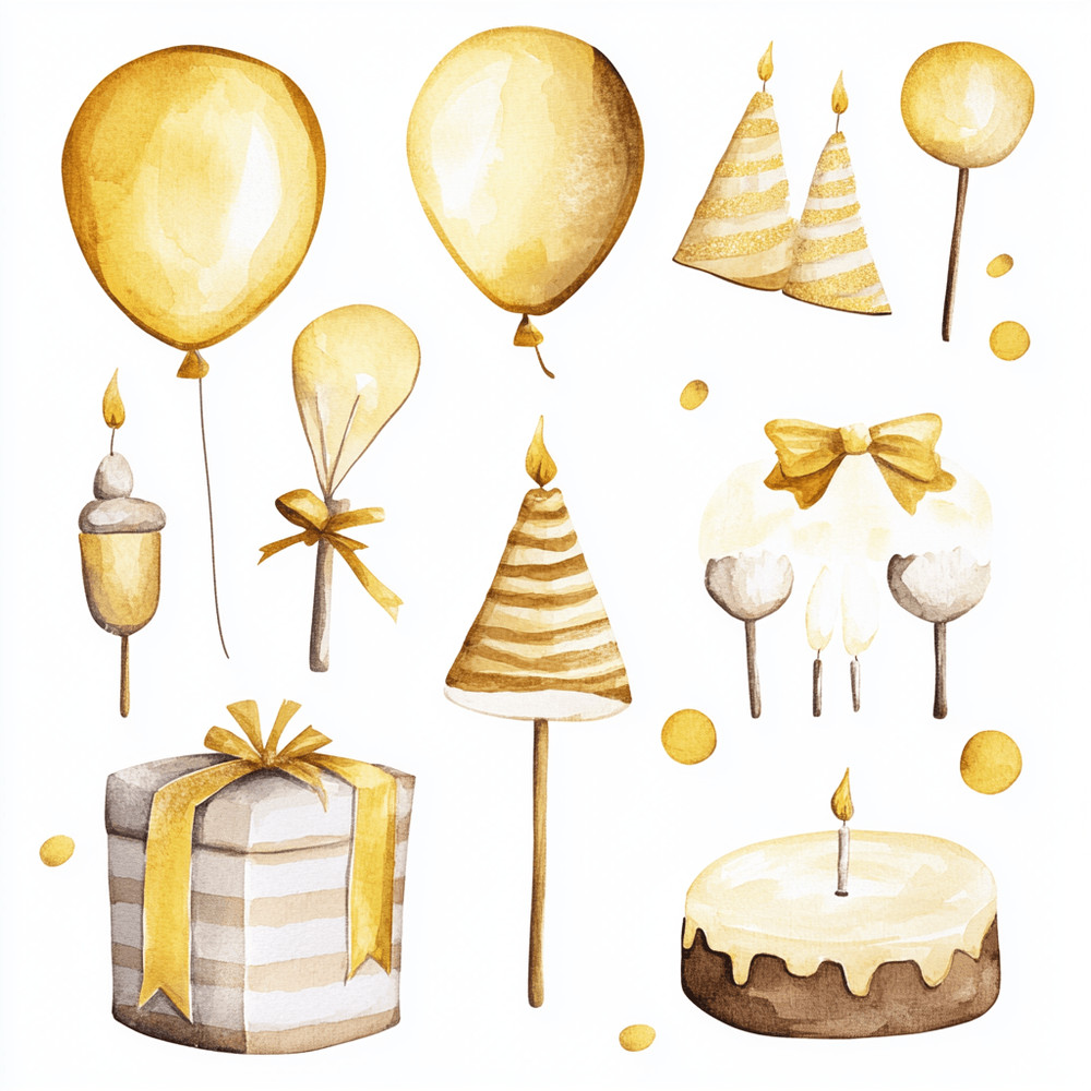 100 Birthday Watercolor Celebrate Clipart Png Water Paint Clipart Cute Clipart 2