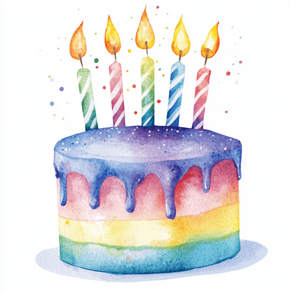 100 Birthday Watercolor Celebrate Clipart Png Water Paint Clipart Cute Clipart 3