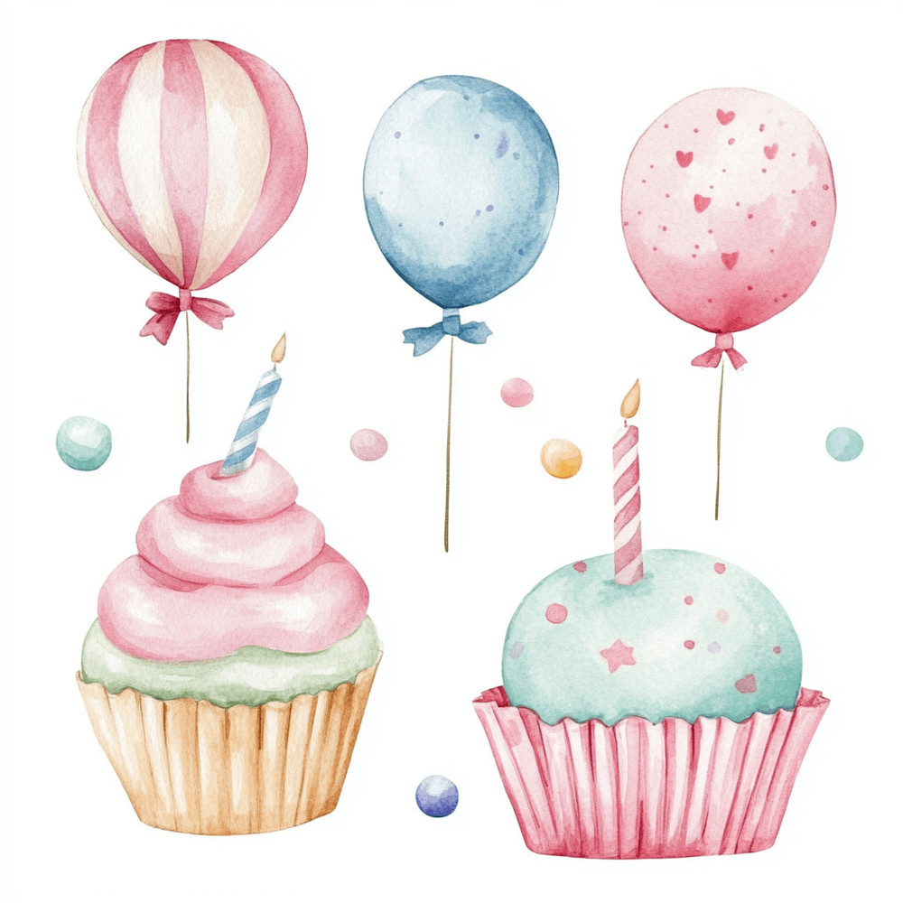 100 Birthday Watercolor Celebrate Clipart Png Water Paint Clipart Cute Clipart 5