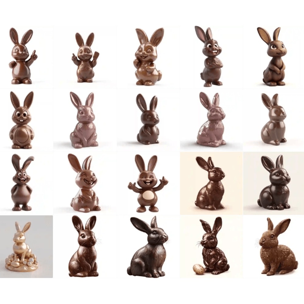 100 Easter Egg Chocolate Bunny Clipart Png Cute Clipart 3d Render Rabbit 0