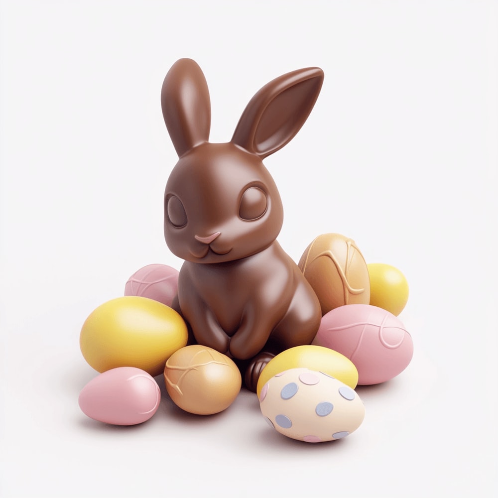 100 Easter Egg Chocolate Bunny Clipart Png Cute Clipart 3d Render Rabbit 1