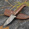 Hand Forged Damascus Steel Bushcraft Knife With Leather Sheath Fixed Blade Skinner Knife 0