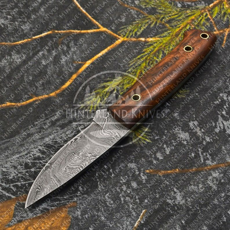 Hand Forged Damascus Steel Bushcraft Knife With Leather Sheath Fixed Blade Skinner Knife 1