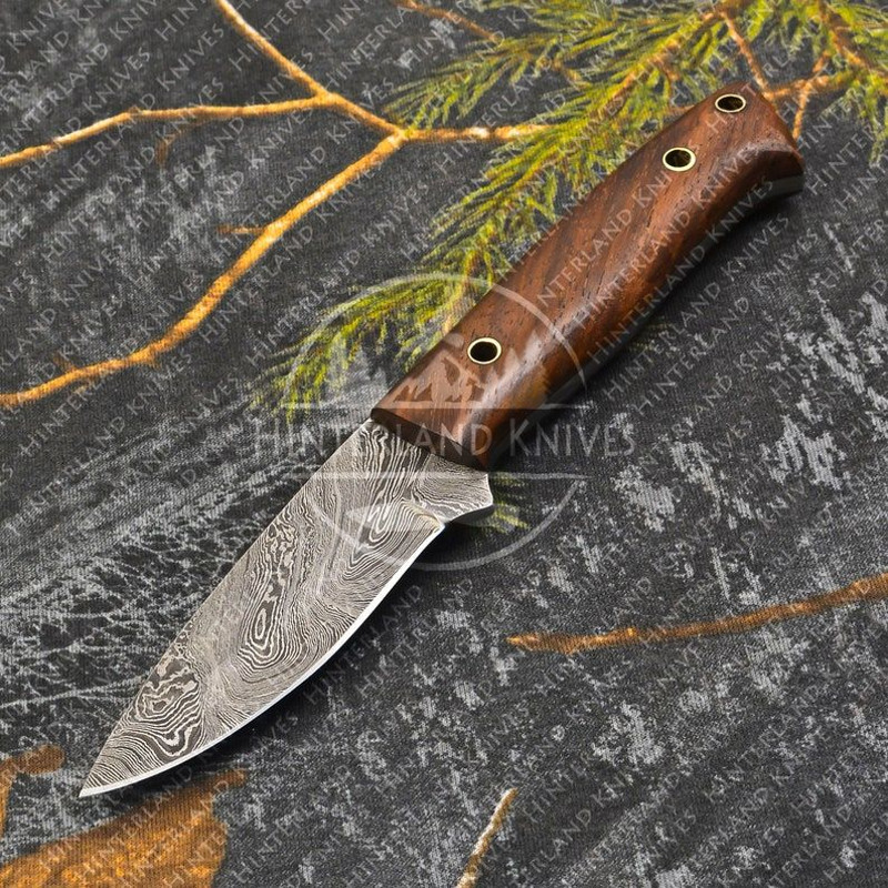 Hand Forged Damascus Steel Bushcraft Knife With Leather Sheath Fixed Blade Skinner Knife 4