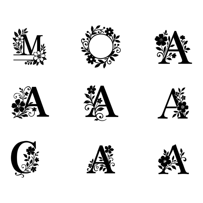 Floral Monogram Svg Bundle 1
