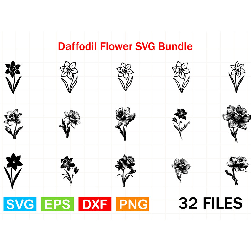 Daffodil Flower SVG Bundle 0