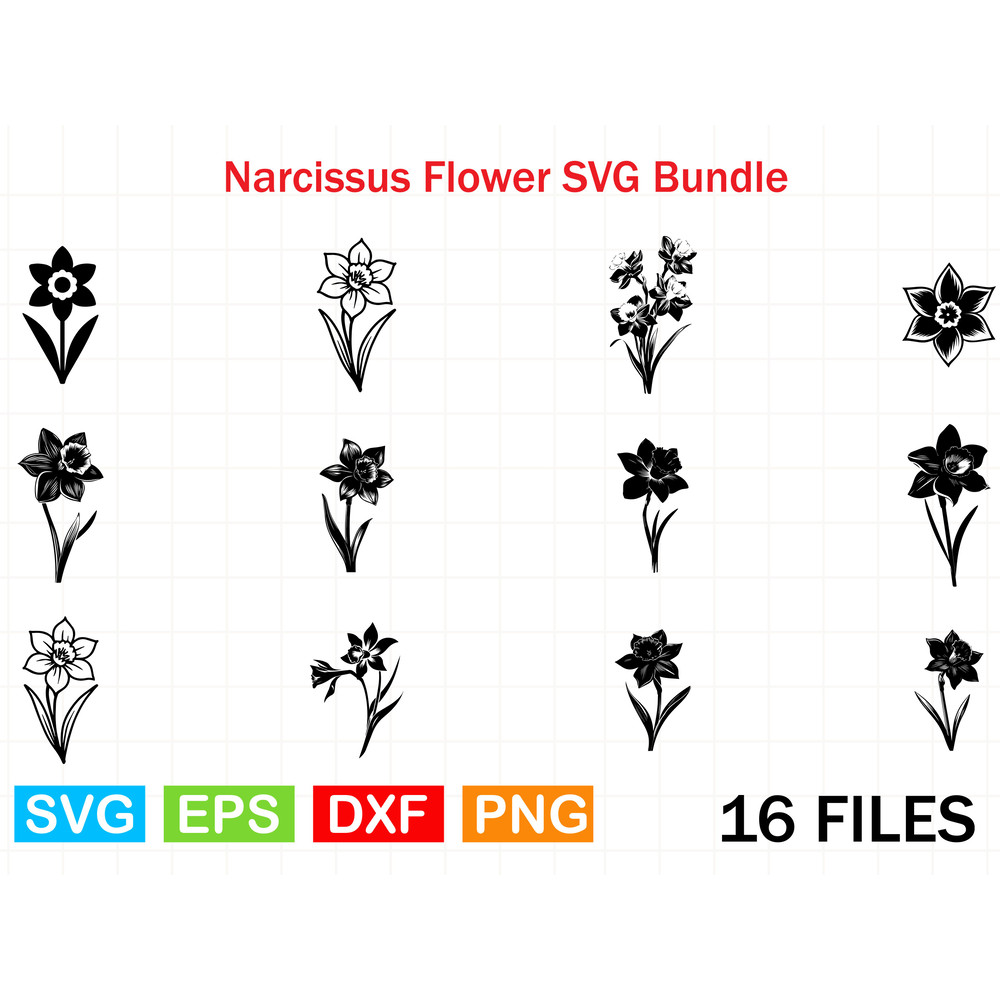 Narcissus Flower SVG Bundle 0