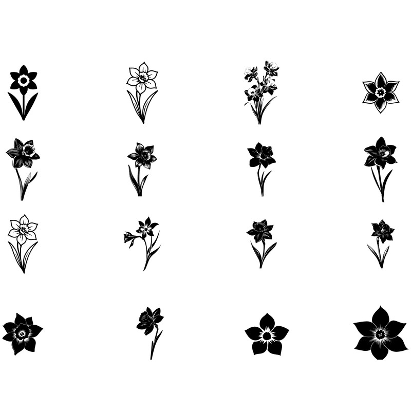 Narcissus Flower SVG Bundle 2