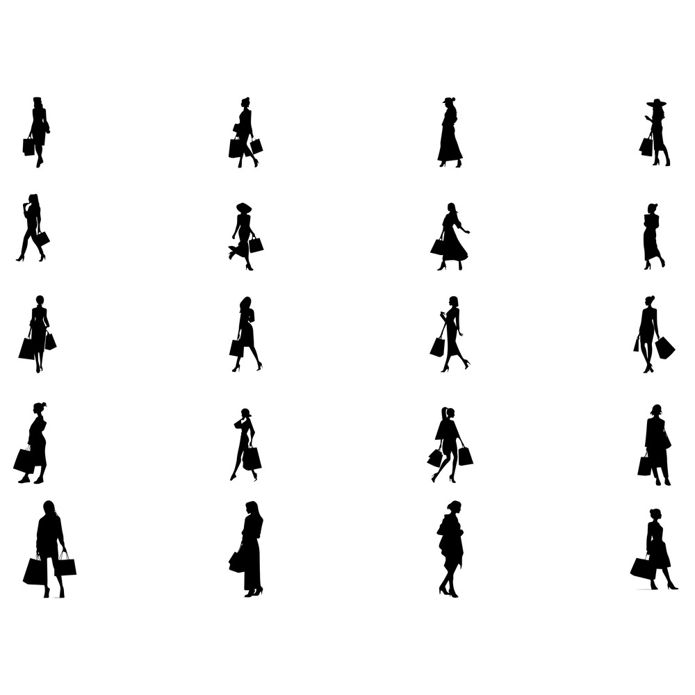 Women Carrying Shopping Bags Svg Bundle 1