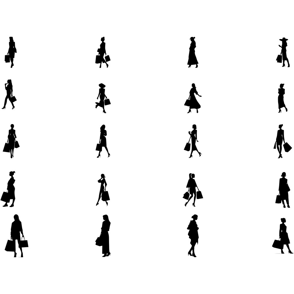 Women Carrying Shopping Bags Svg Bundle 2