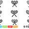 Tennis Rackets And A Ball Svg Bundle 0