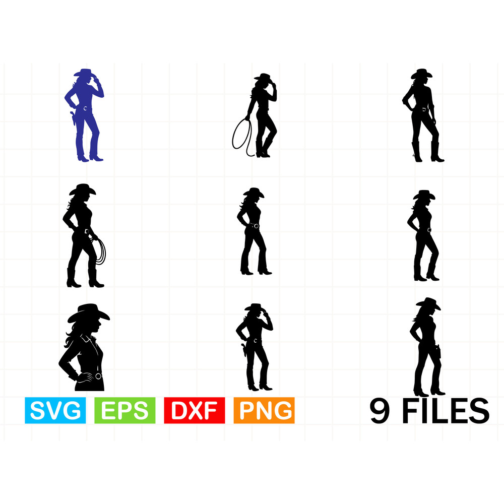 Cowgirl Silhouette Svg Bundle 0