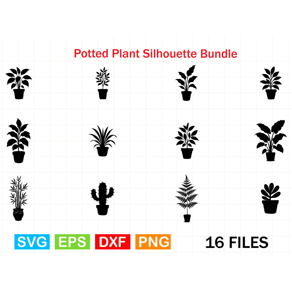 Potted Plant Silhouette Bundle 0
