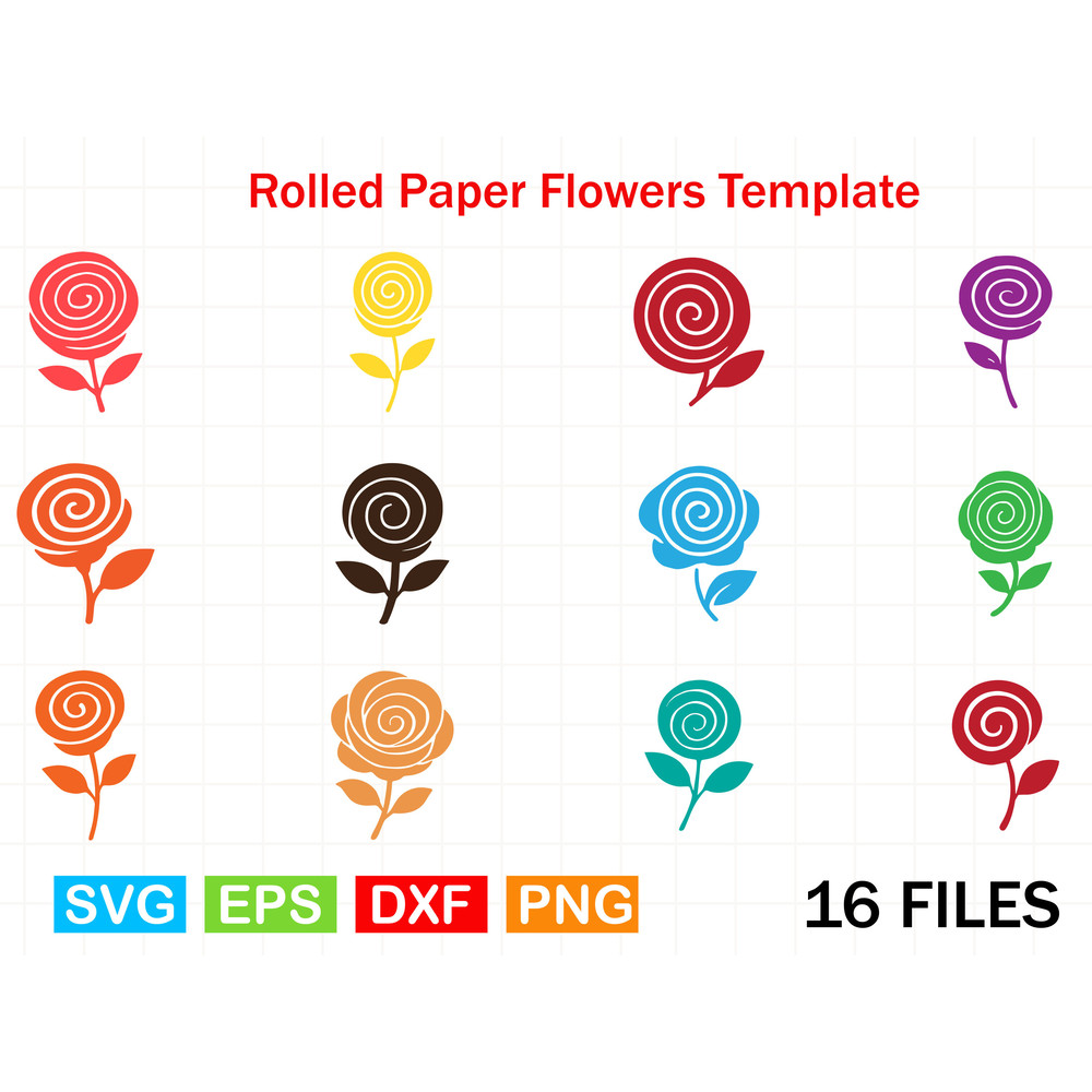 Rolled Paper Flowers Template 0