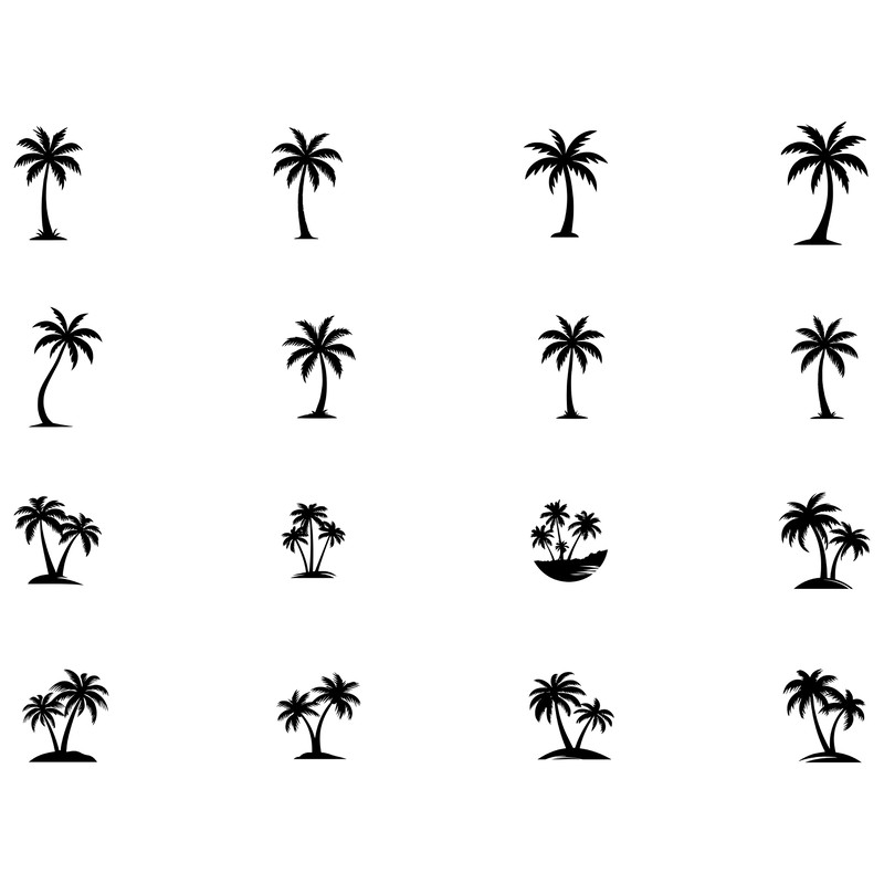 Palm Tree Silhouette Bundle 1