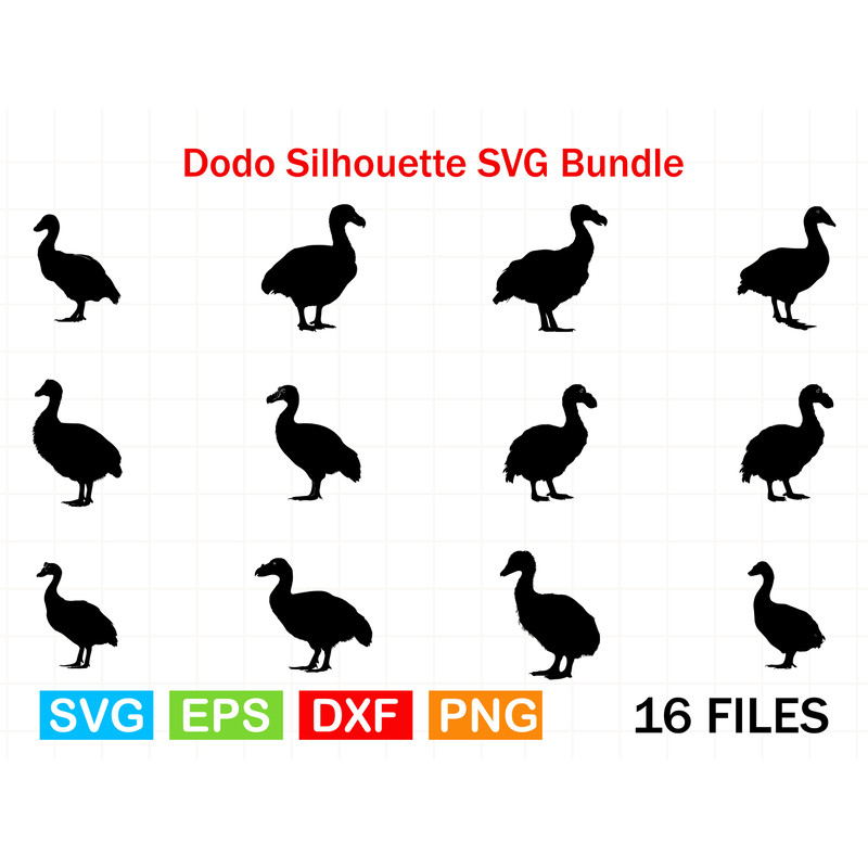 Dodo Silhouette SVG Bundle 0