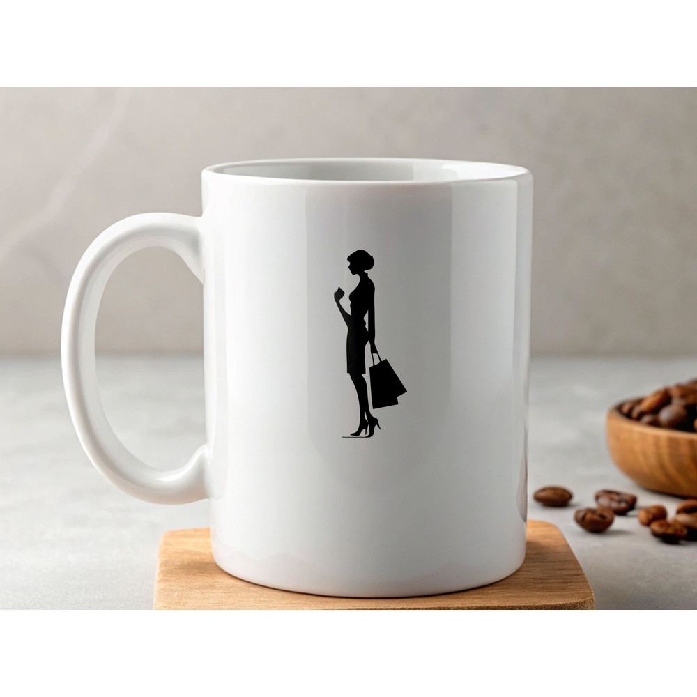 Woman With Shopping Bag Silhouettes 3