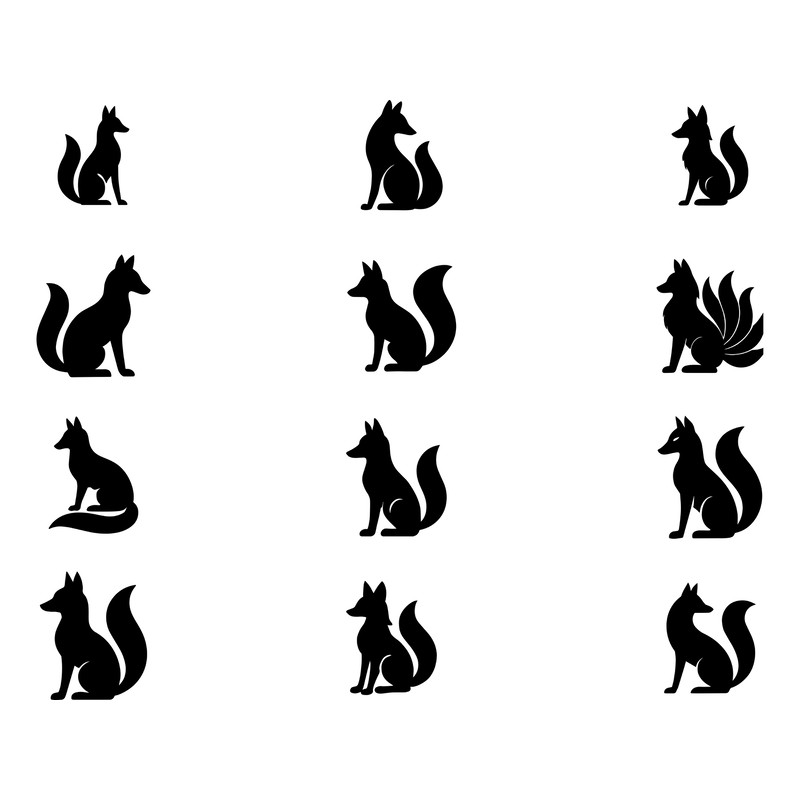 Kitsune SVG Bundle Japanese Fox Spirit Designs Mystical Fox Silhouettes Mask Clipart Vector Cut F 2