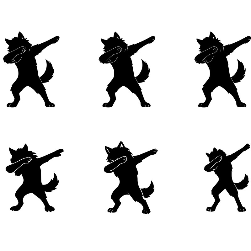 Dabbing Wolf SVG Bundle  Funny Dab Wolf Silhouettes And Clipart  Vector Cut Files For Cricut And Si 2