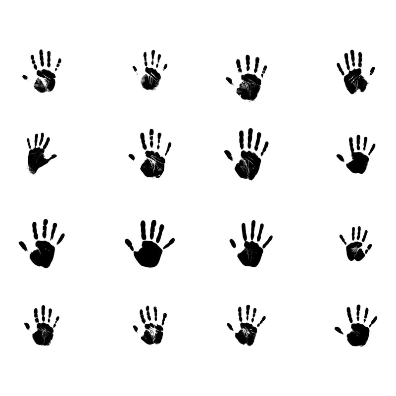 Hand Print Silhouette SVG Palm And Fingerprint Outline Vector Cut File For Cricut Silhouette 1