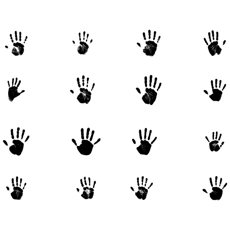 Hand Print Silhouette SVG Palm And Fingerprint Outline Vector Cut File For Cricut Silhouette 2