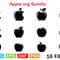 Apple SVG Bundle Fruit Clipart School Apple Designs Cut Files For Cricut Silhouette PNG SVG 0
