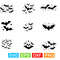 Bats And Stars Halloween SVG  Spooky Night Sky Cut Files  Halloween Clipart For Cricut  Silhouette 0