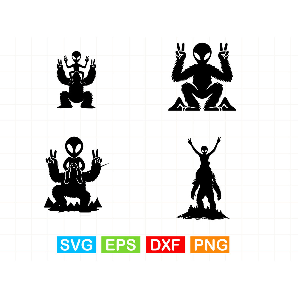 Bigfoot Alien Joyful Sign SVG 0