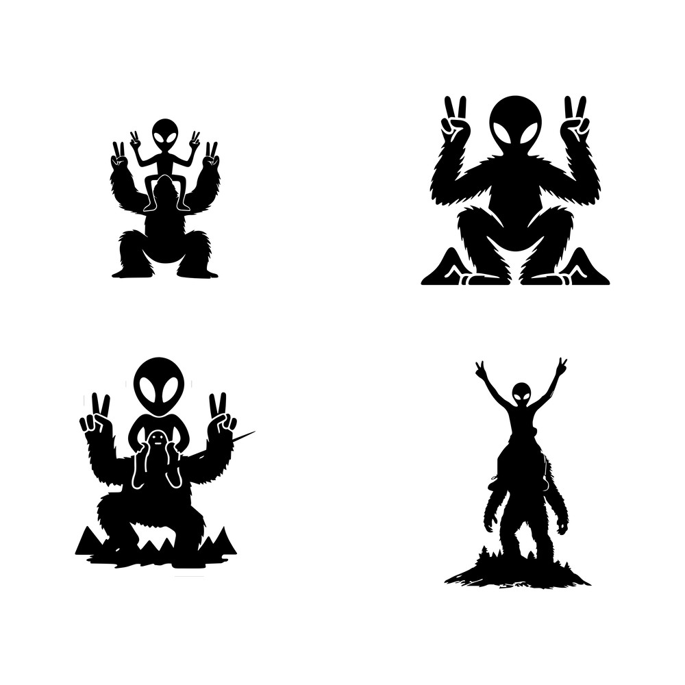 Bigfoot Alien Joyful Sign SVG 1