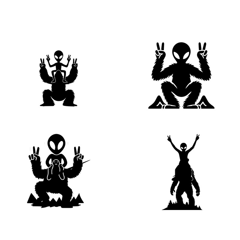 Bigfoot Alien Joyful Sign SVG 2