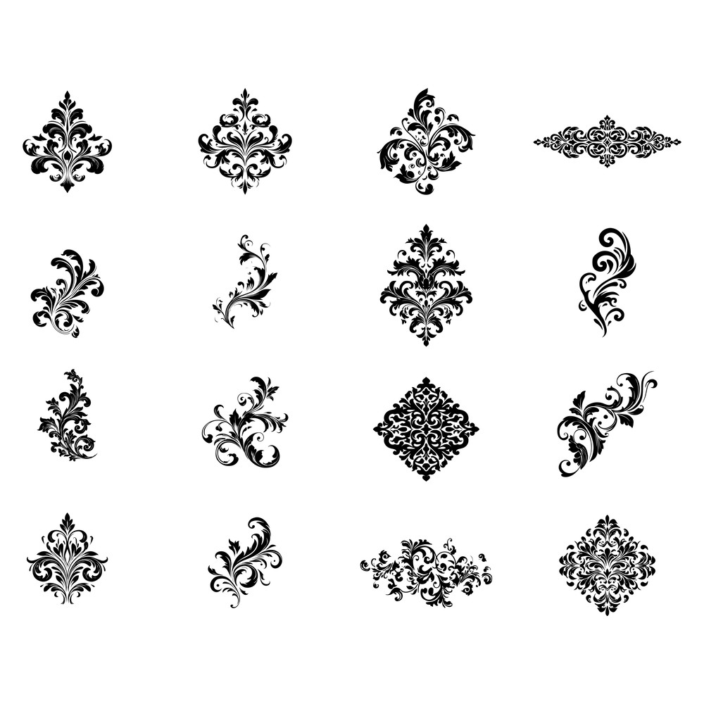 Filigree Scroll SVG Bundle Ornamental Swirl Designs Vintage Flourishes Cricut Silhouette Cut Fi 1
