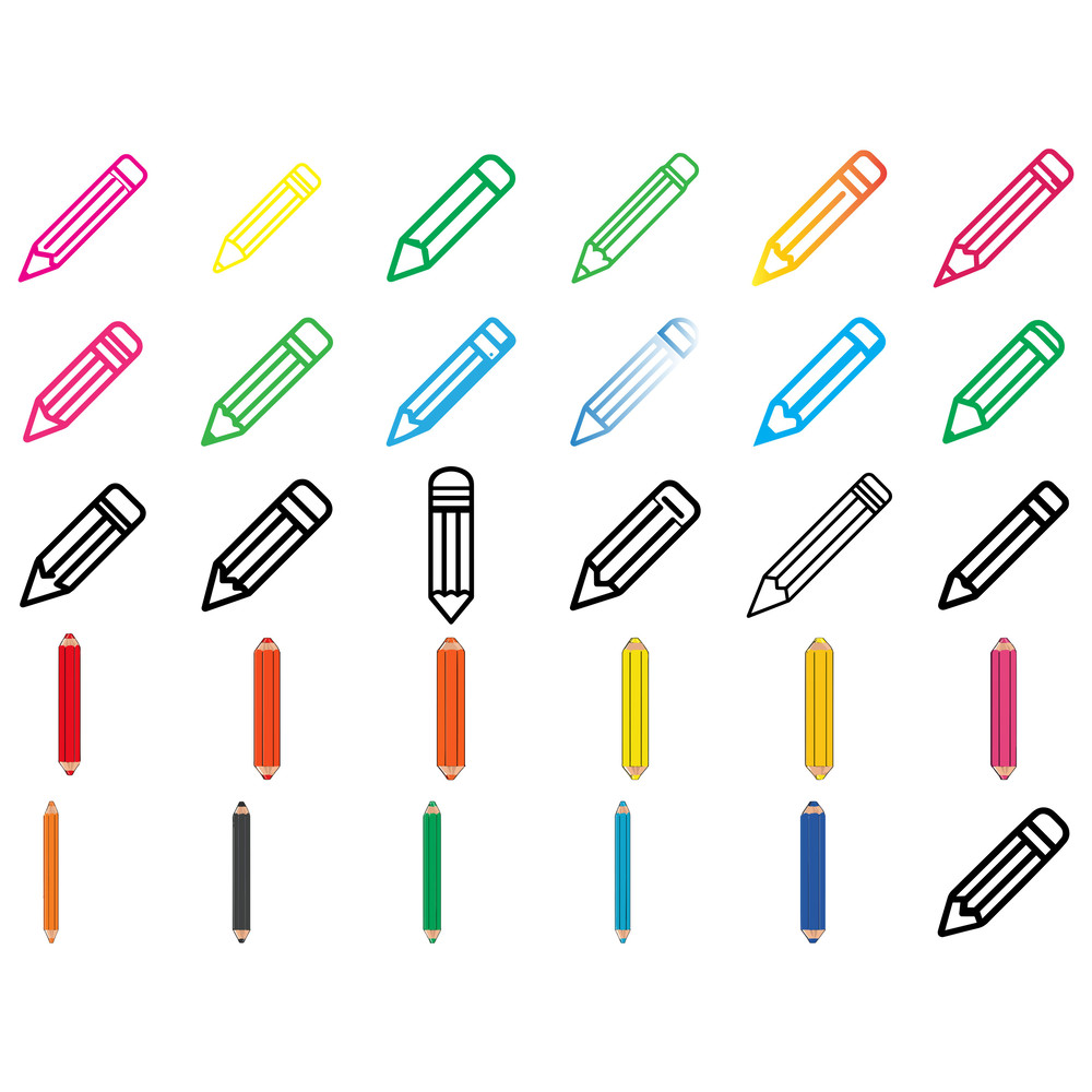 Pencil Outline Svg Bundle 1