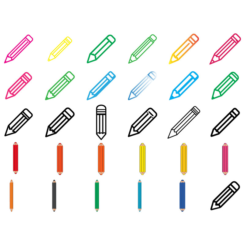 Pencil Outline Svg Bundle 1