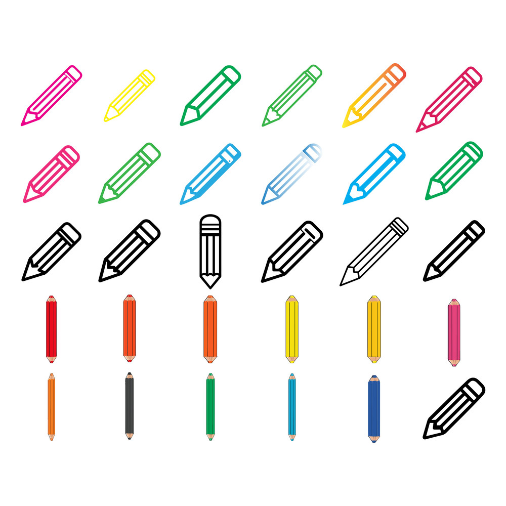 Pencil Outline Svg Bundle 2