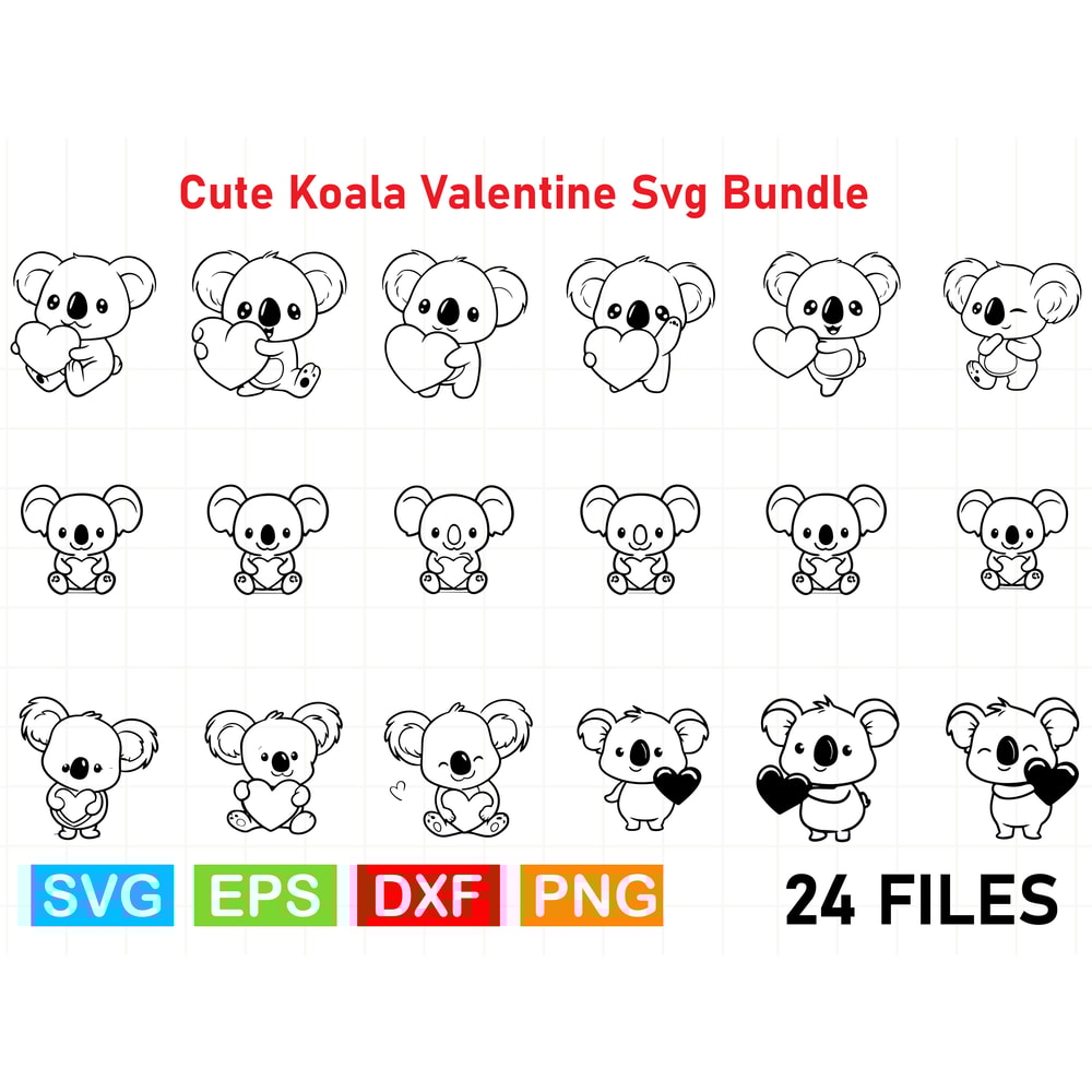 Cute Koala Valentine Svg Bundle 0