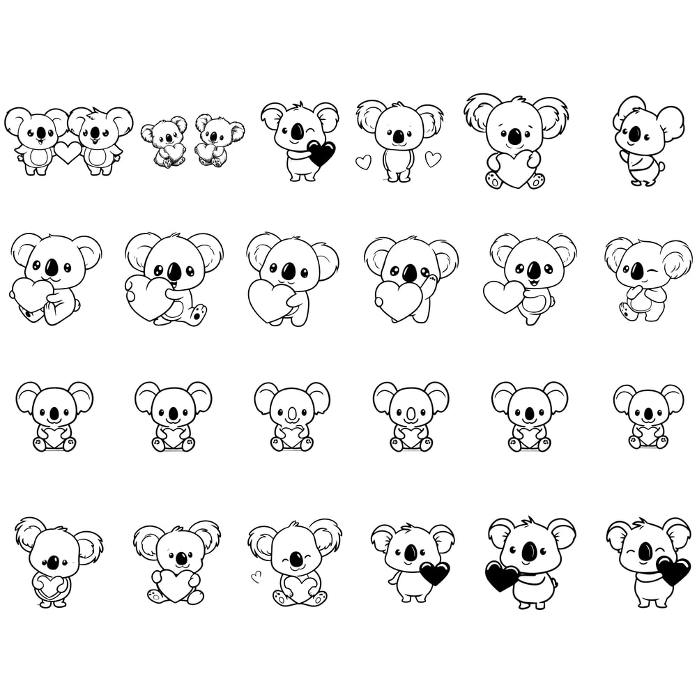 Cute Koala Valentine Svg Bundle 1