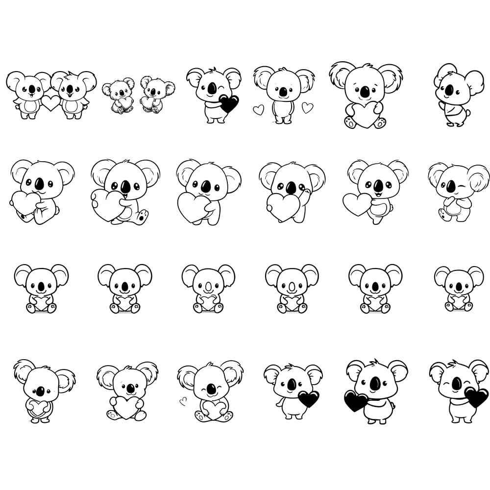Cute Koala Valentine Svg Bundle 2