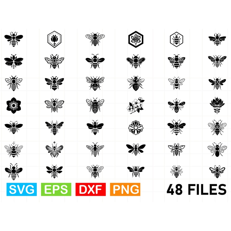 Honey Floral Bee SVG Bundle 0