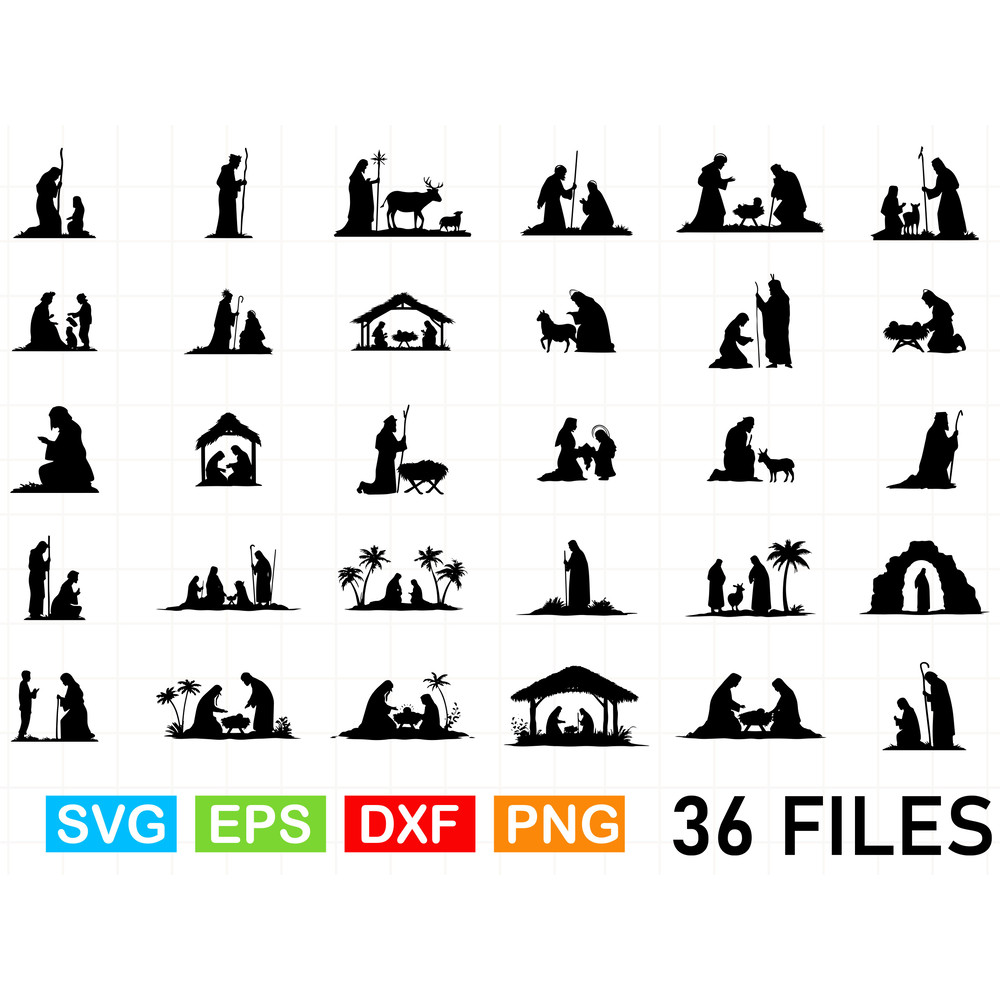 Christmas Nativity Scene Svg Bundle 1
