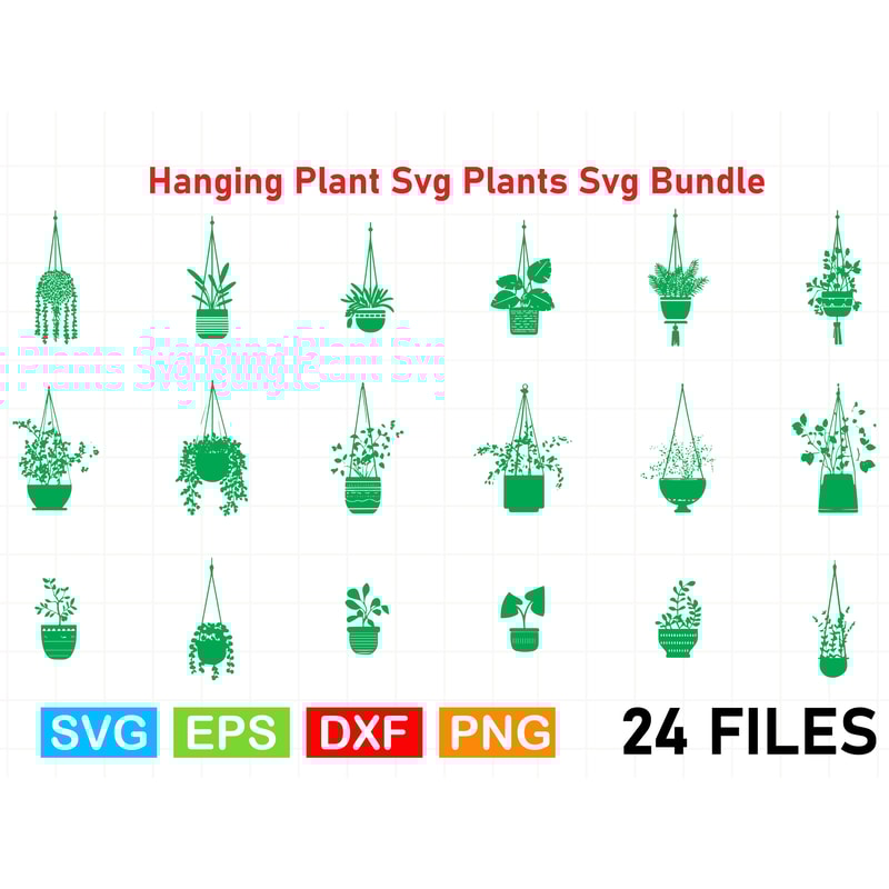 Hanging Plant Svg Plants Svg Bundle 1