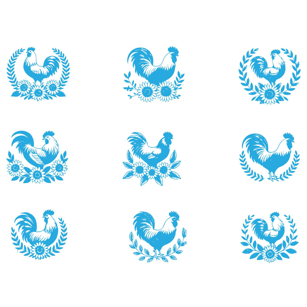 Rooster And Sunflower SVG Bundle 1