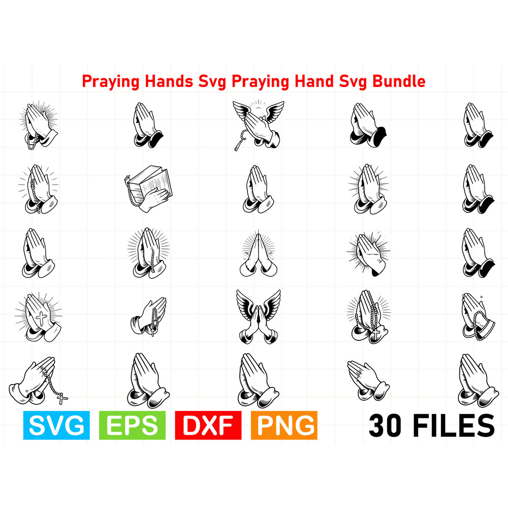 Praying Hands Svg Praying Hand Svg Bundle 0