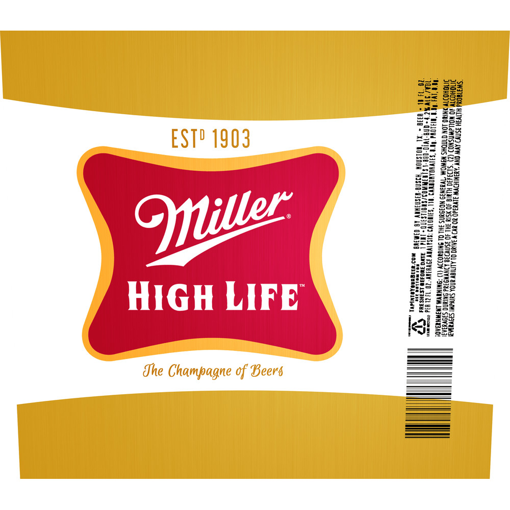 Miller High Life Can Tumbler PNG Drink Tumbler Design Straight Design 20oz 30oz Skinny Tumbler PNG 0