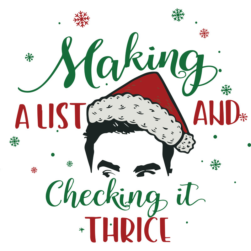 David Ew Making A List And Checking It Thrice Schitts Christmas Svg Christmas Logo Digital Download 0