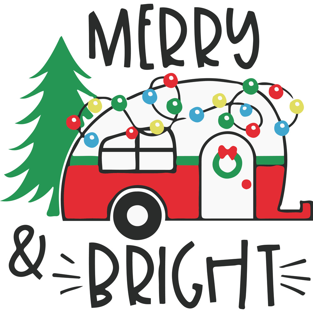 Merry And Bright Camper SVG Happy Camper Svg Christmas Camping Svg Christmas Svg Christmas Logo Dig 0