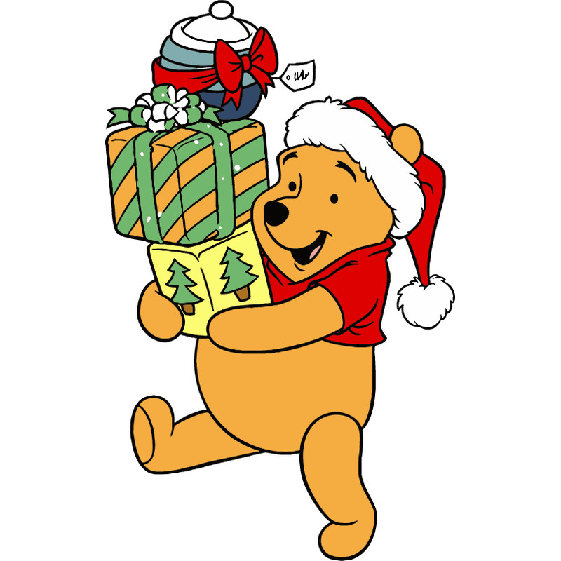 Merry Christmas Winnie The Pooh PNG Winnie Pooh PNG Cut Files Winnie Pooh Bundles Instant Download 0